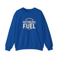 Filterless Fuel Funny Coffee Sweatshirt – Retro Unisex Fleece Crewneck
