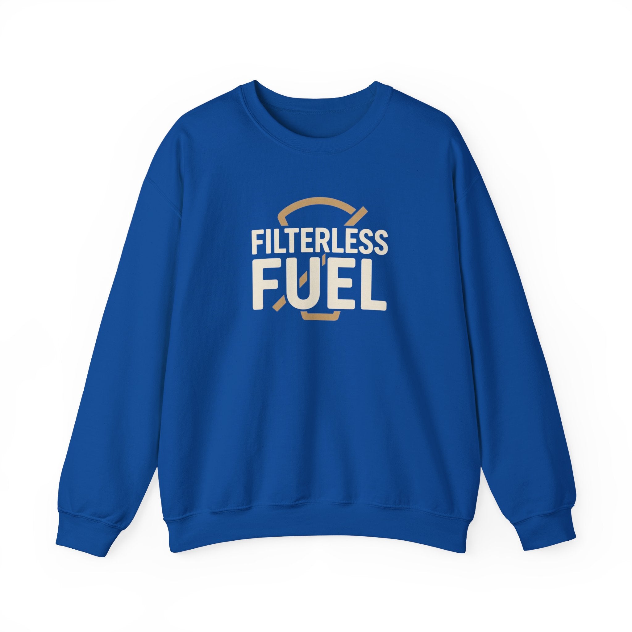 Filterless Fuel Funny Coffee Sweatshirt – Retro Unisex Fleece Crewneck