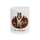 Personalized Collie Halloween mug with custom dog name, front product view