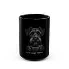 Personalized Giant Schnauzer black ceramic coffee mug with custom dog name