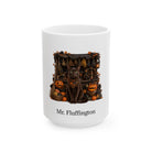 Personalized Havana Brown cat Halloween mug, 15oz white ceramic, with custom pet name on front