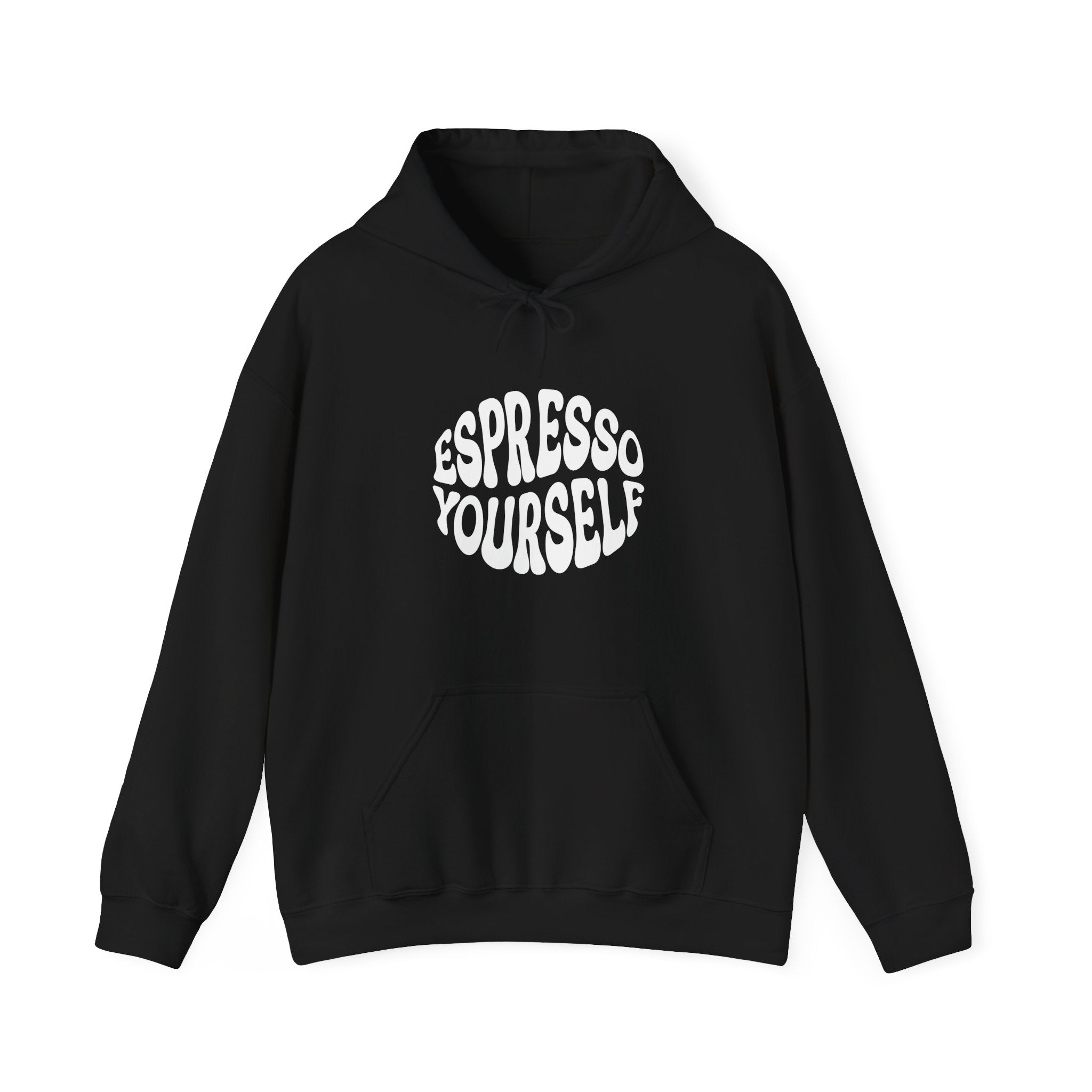Expresso Yourself Hoodie - Minimalist Printed Script - Soft Graphic Pullover - Unisex Aesthetic Fleece