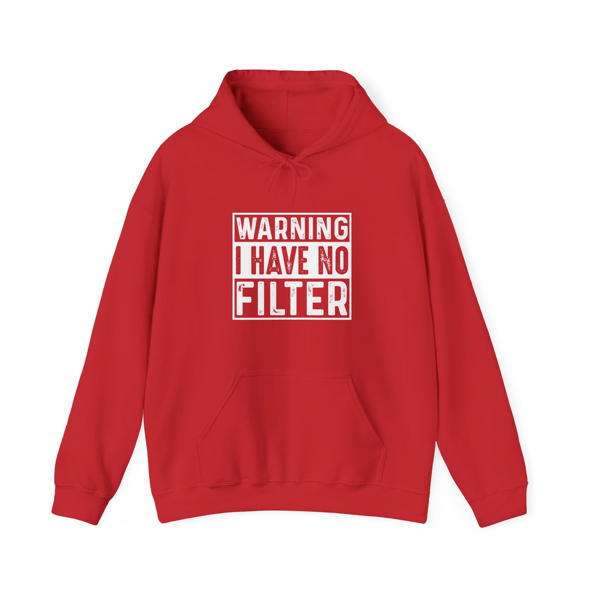 Warning I Have No Filter Hoodie | Bold Graphic Sweatshirt | Unisex Streetwear Gift
