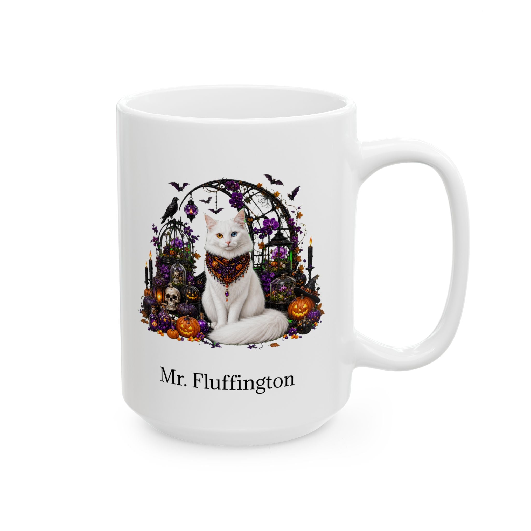Personalized Turkish Angora Halloween Mug – Custom Pet Name Gift