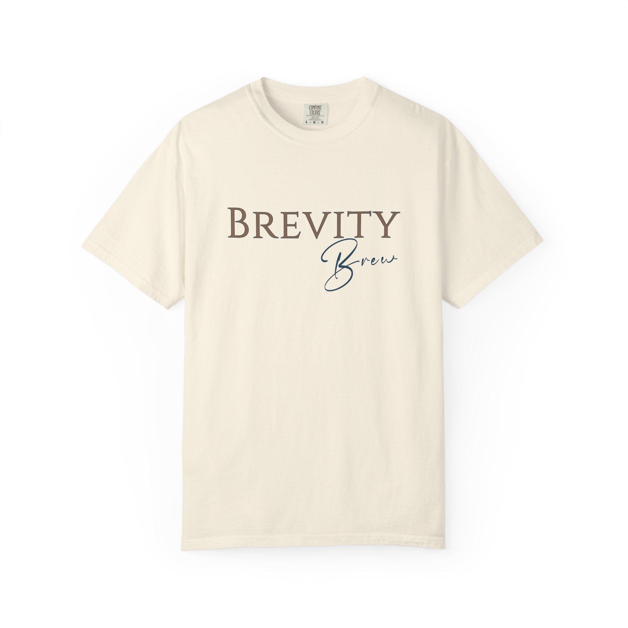 Brevity Brew Minimalist Coffee T-Shirt | Comfort Colors 1717 | Writer Gift Tee
