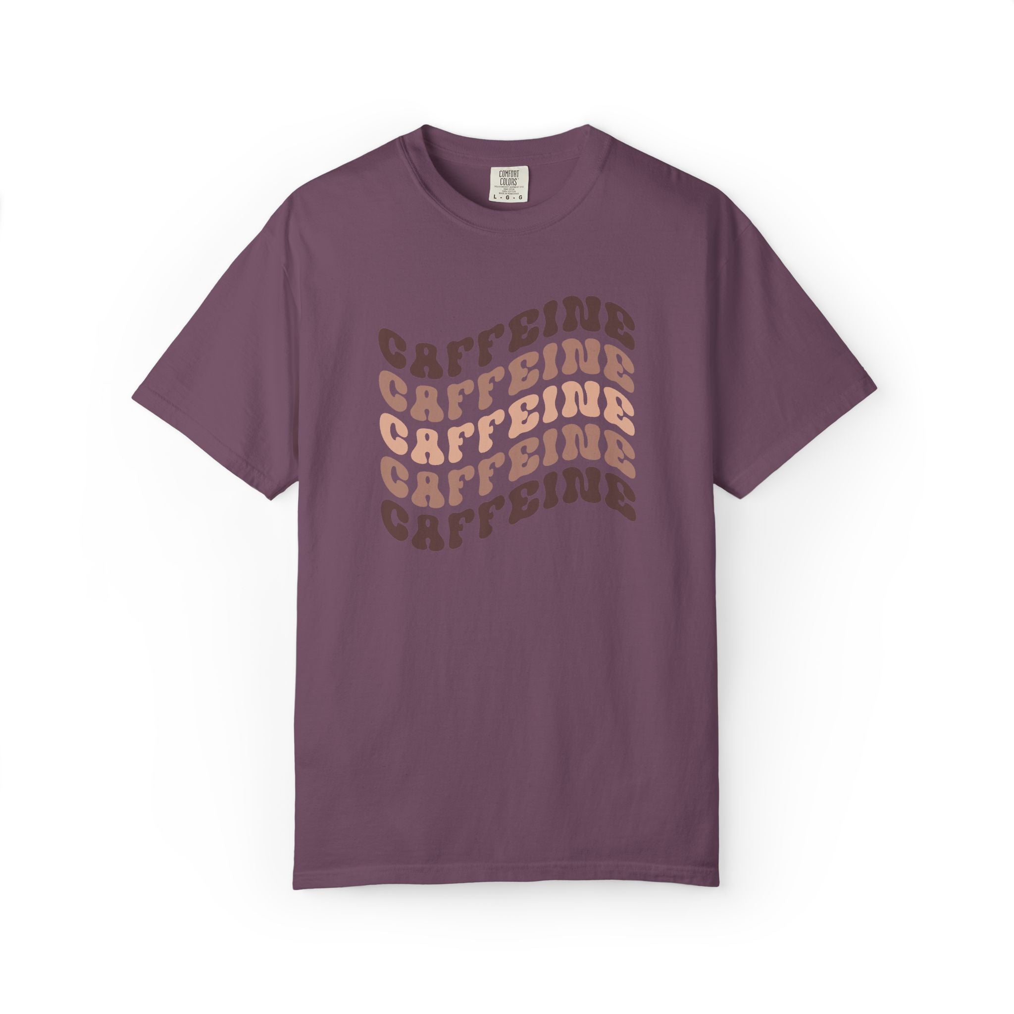 Caffeine Wave T-Shirt | Retro Caffeine Wave T-Shirt | Comfort Colors 1717 | Wavy Text Coffee Lover Gift