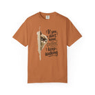 Cat Peeking Coffee Tee — “If You Don’t Have Coffee, Keep Walking” T-Shirt