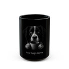 Personalized Stabyhoun black ceramic coffee mug with custom dog name