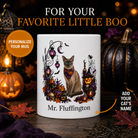 Personalized Tonkinese Cat Halloween Mug – Custom Pet Name Gift – front view with no handle