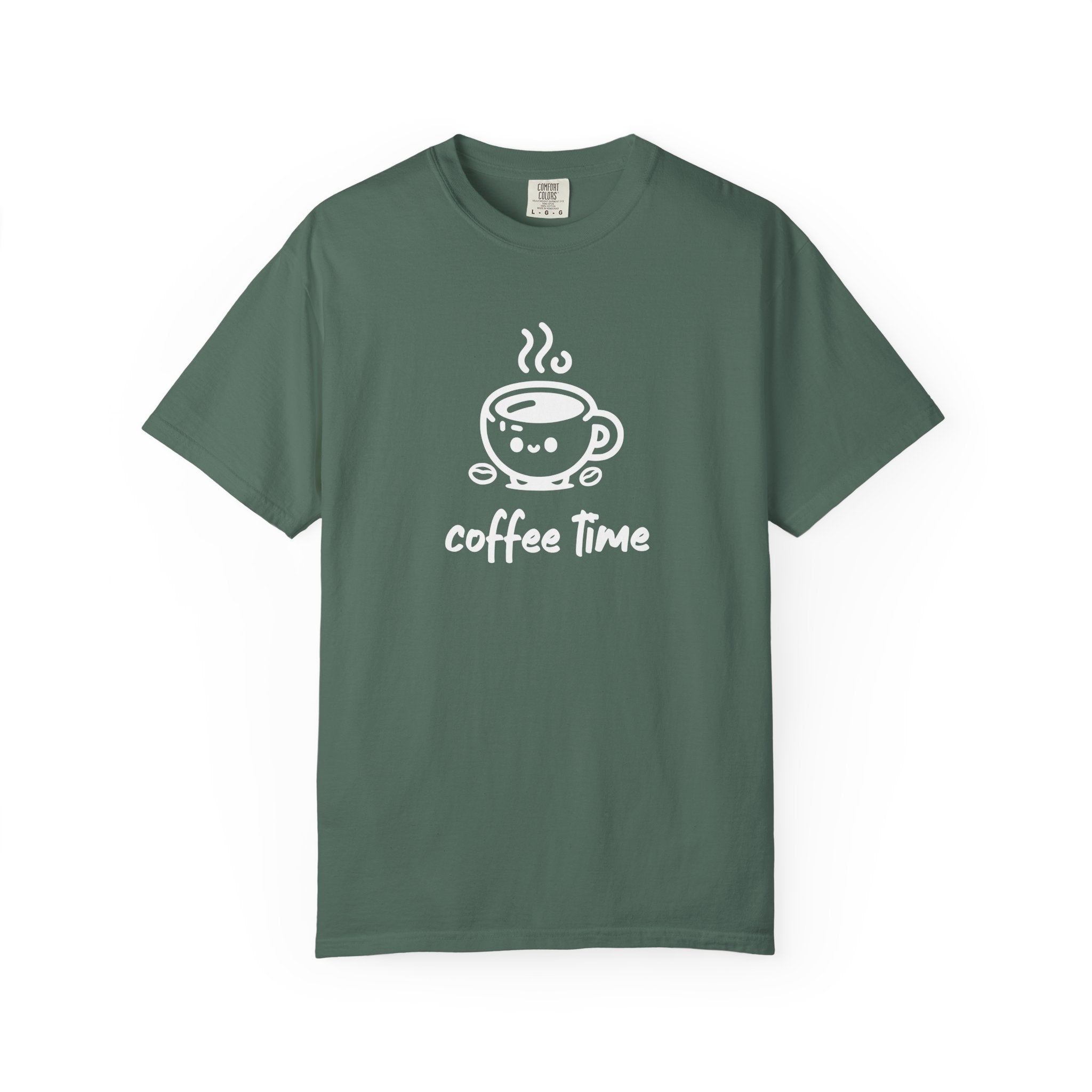Coffee Time T-Shirt | Comfort Colors 1717 | Cute Steaming Cup Graphic Tee