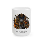 Personalized Korat cat Halloween mug, 15oz white ceramic, with custom pet name on front