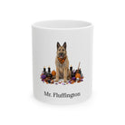 Personalized Belgian Shepherd Laekenois dog Halloween mug, 15oz white ceramic, with custom pet name on front