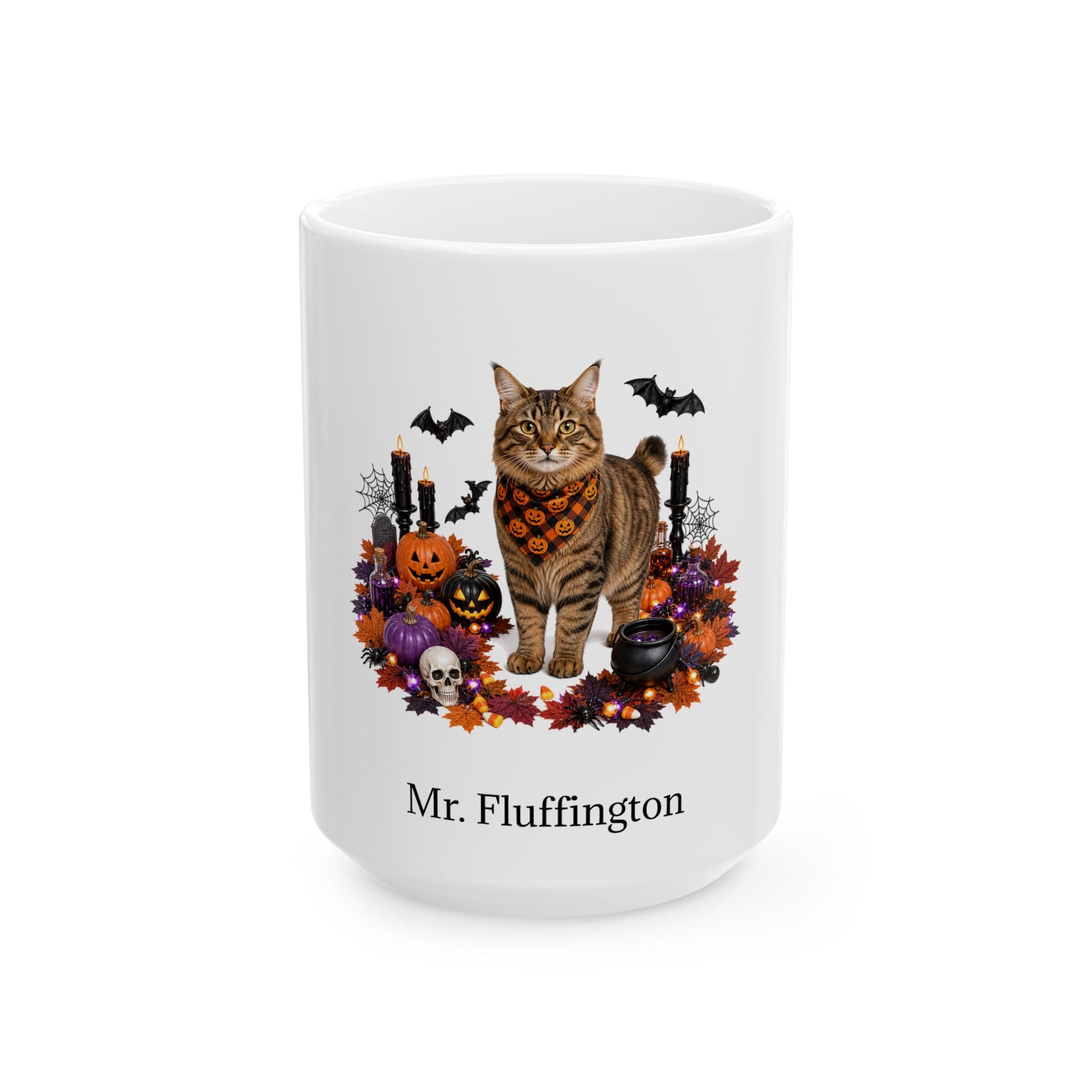 Personalized American Bobtail Cat Mug – Custom Pet Name Halloween Gift