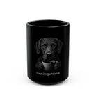 Personalized Curly-Coated Retriever black ceramic coffee mug with custom dog name