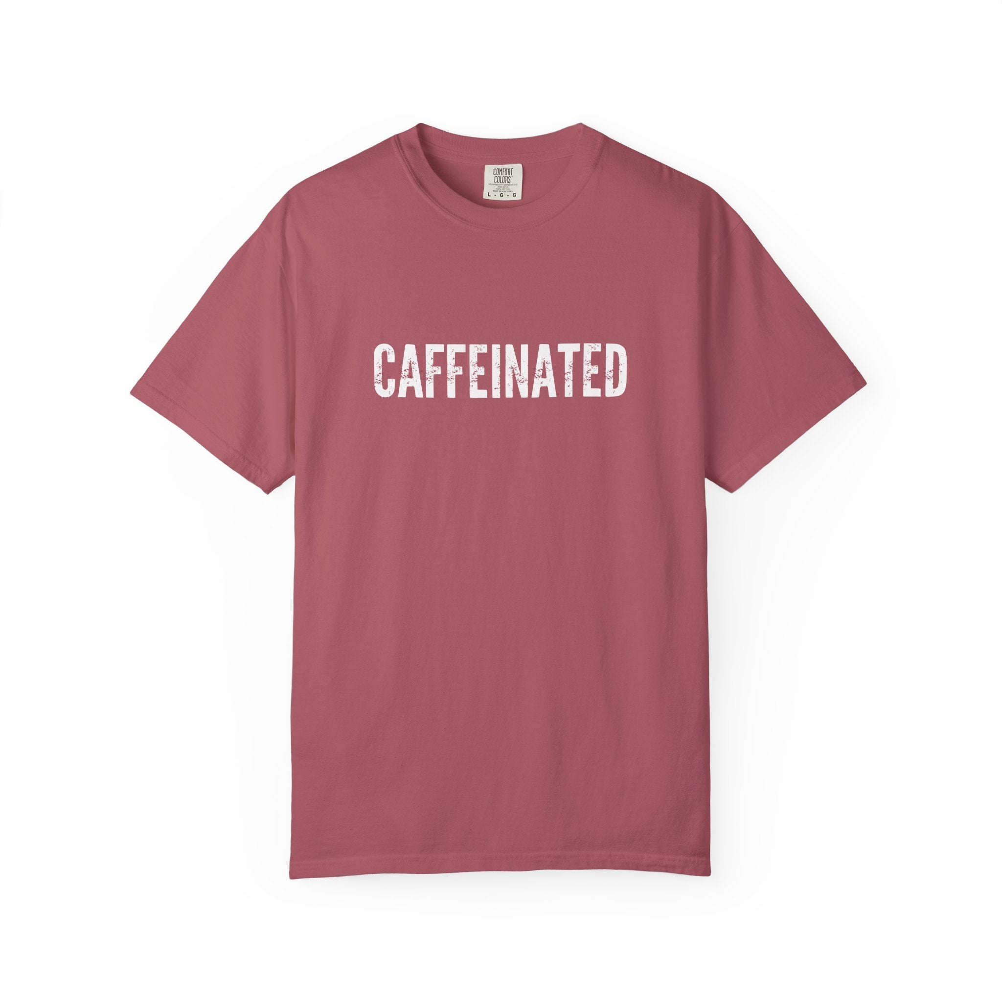 Caffeinated T-Shirt | Comfort Colors 1717 | Minimalist Coffee Box Logo Tee
