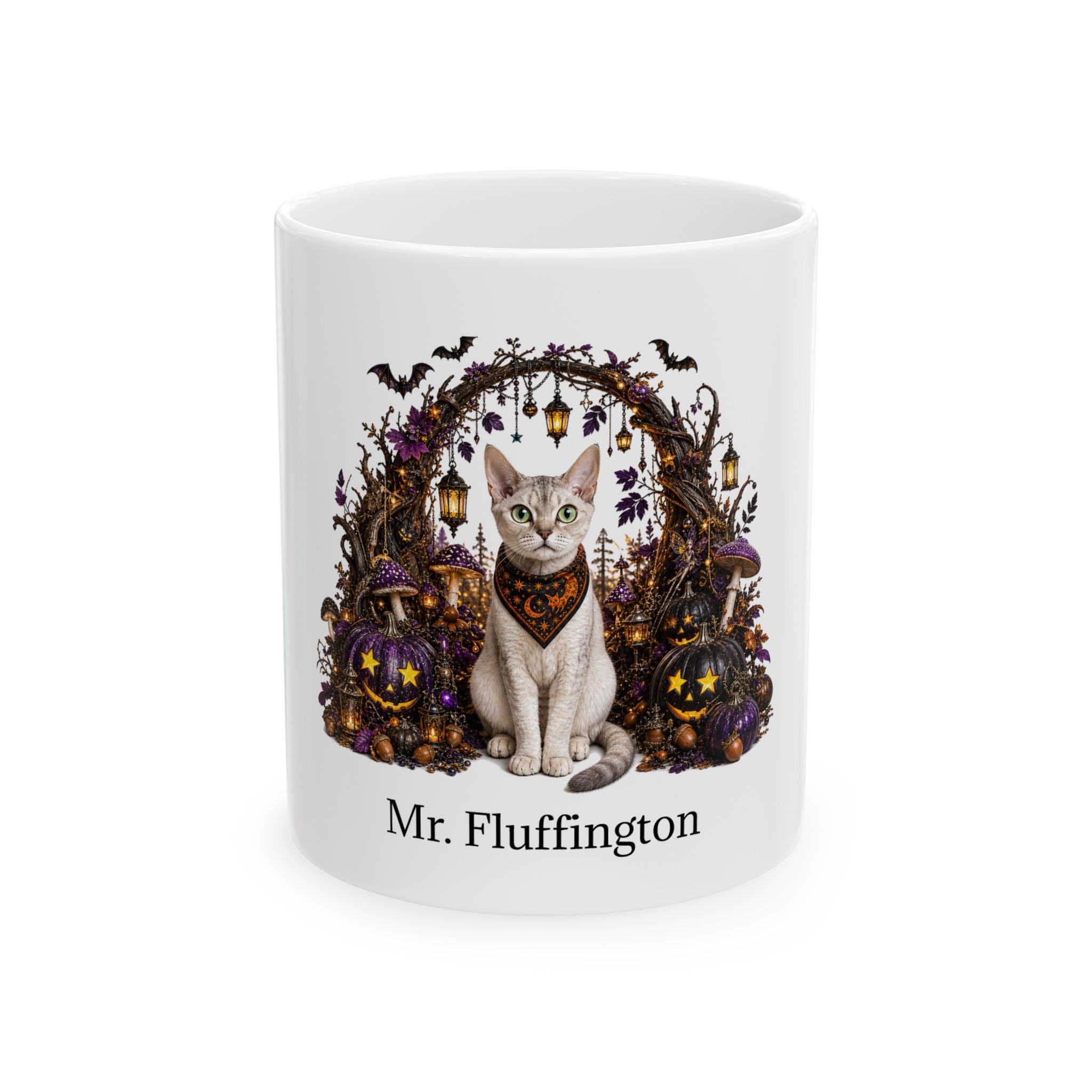 Personalized Devon Rex Cat Halloween Mug – Custom Name
