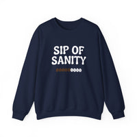 Sip Of Sanity Funny Coffee Sweatshirt | Gildan 18000 Unisex Fleece Crewneck