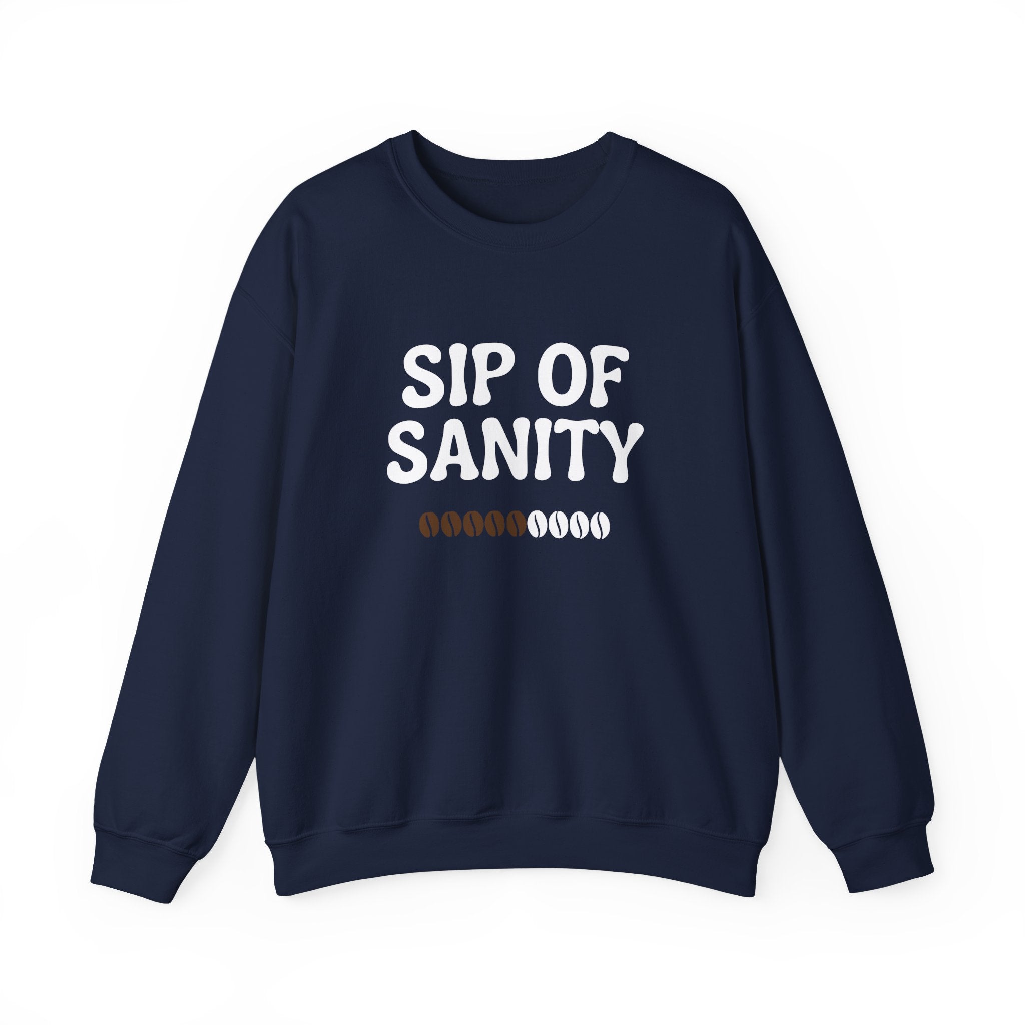 Sip Of Sanity Funny Coffee Sweatshirt | Gildan 18000 Unisex Fleece Crewneck