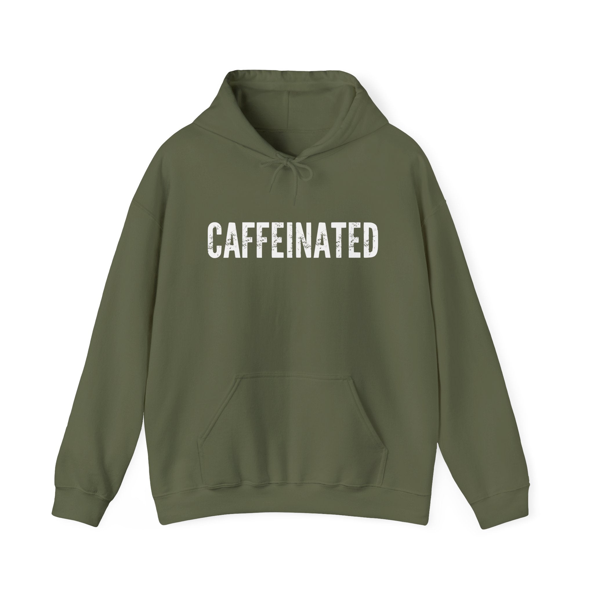 Caffeinated Hoodie | Funny "CAFFEINATED" Coffee Lover Pullover