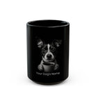 Personalized Rat Terrier black ceramic coffee mug with custom dog name
