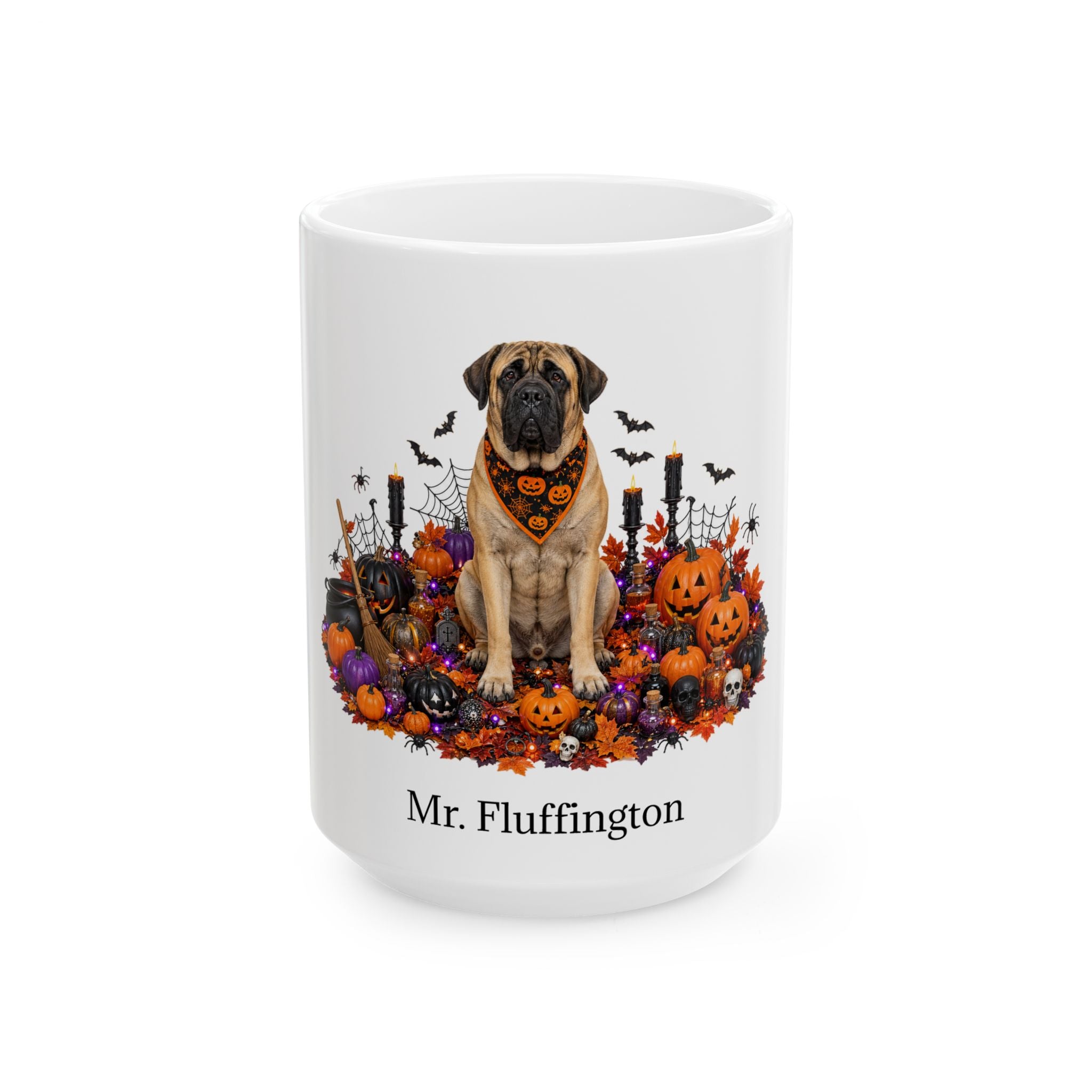 Personalized Mastiff Halloween mug, alternate product view