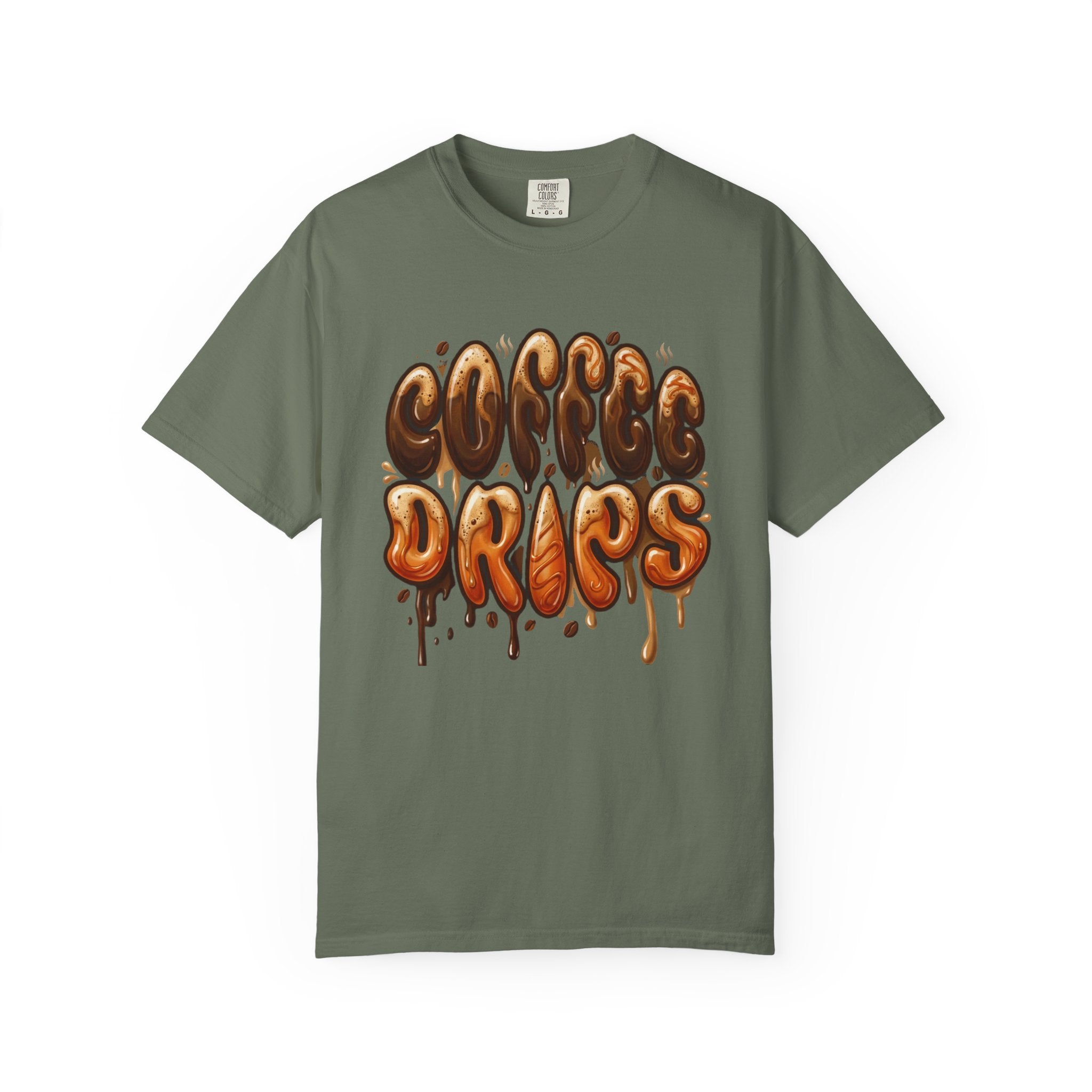 Coffee Drips Retro T-Shirt | Comfort Colors Garment Dyed Graphic Tee