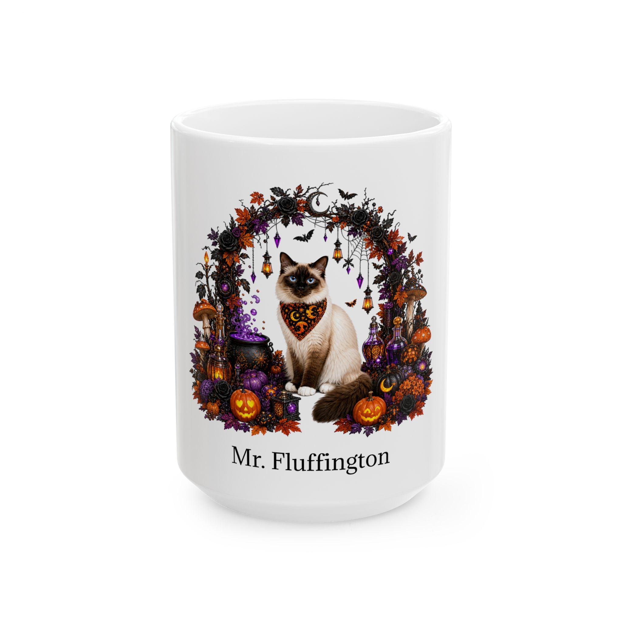 Personalized Birman Cat Halloween Mug – Custom Name