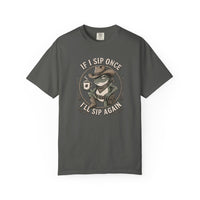 Coffee Frog T-Shirt — “If I Sip Once I’ll Sip Again” Retro Graphic Tee