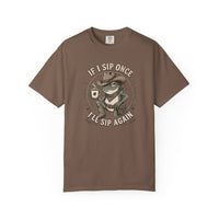 Coffee Frog T-Shirt — “If I Sip Once I’ll Sip Again” Retro Graphic Tee