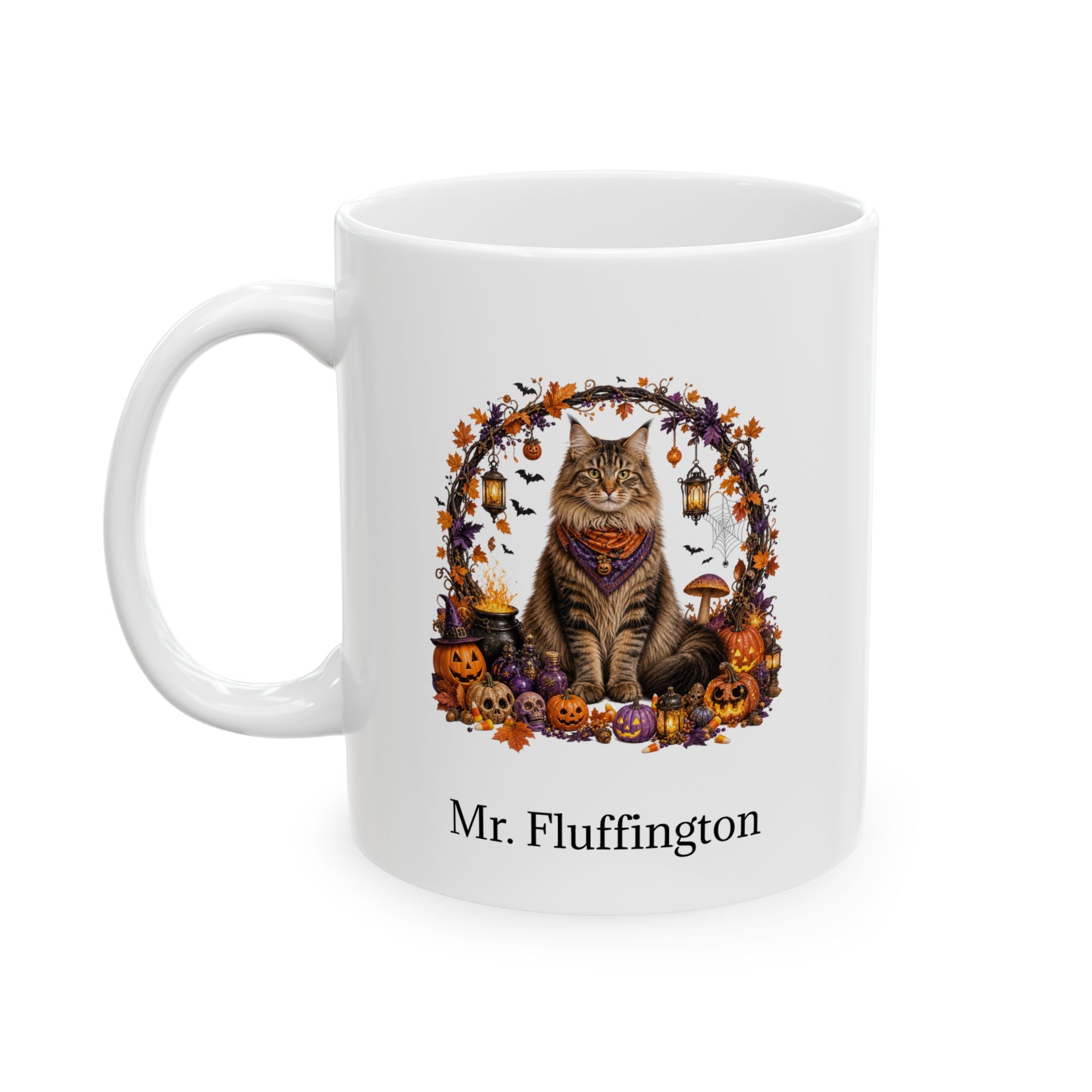 Personalized Siberian Cat Halloween Mug – Custom Pet Name Gift