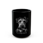Personalized Glen of Imaal Terrier black ceramic coffee mug with custom dog name