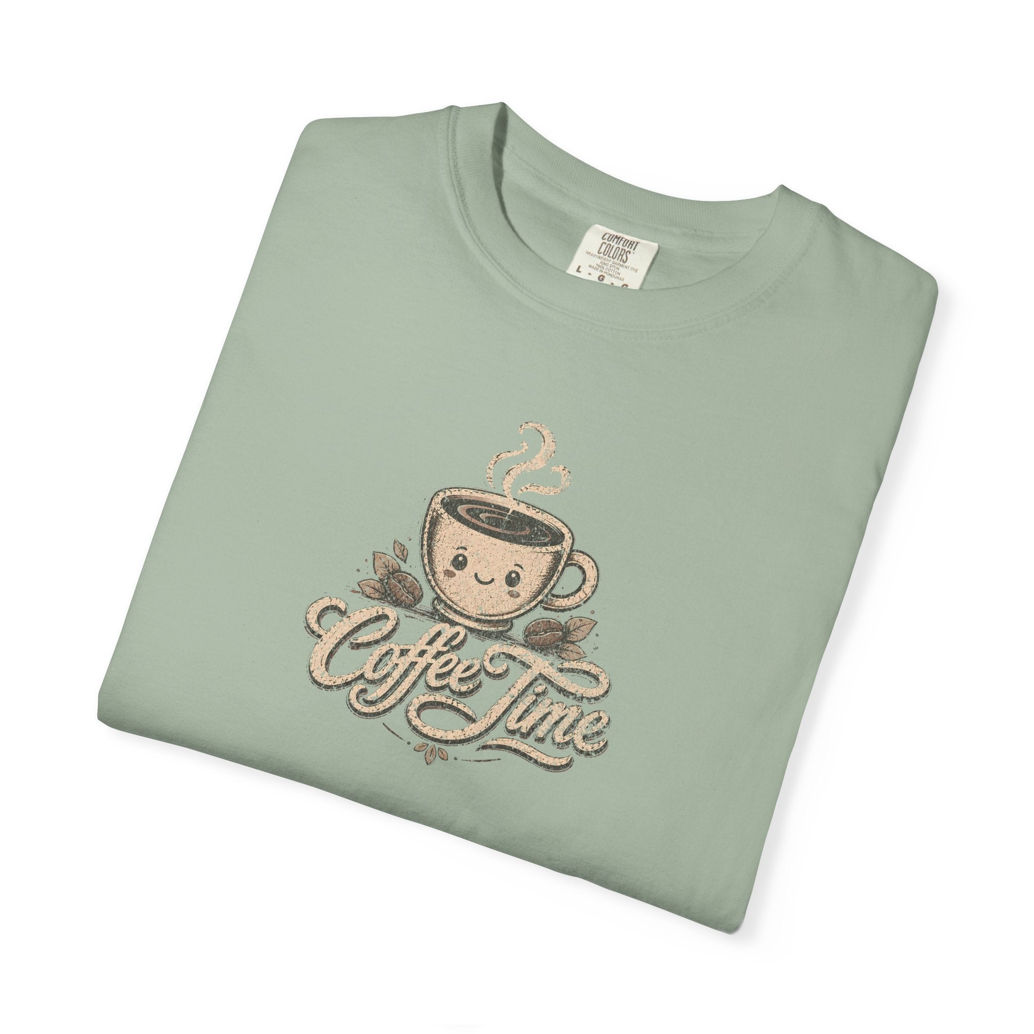 Vintage Coffee Time Heavyweight Cotton Graphic T-Shirt