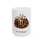 Personalized Canaan dog Halloween mug, 15oz white ceramic, with custom pet name on front