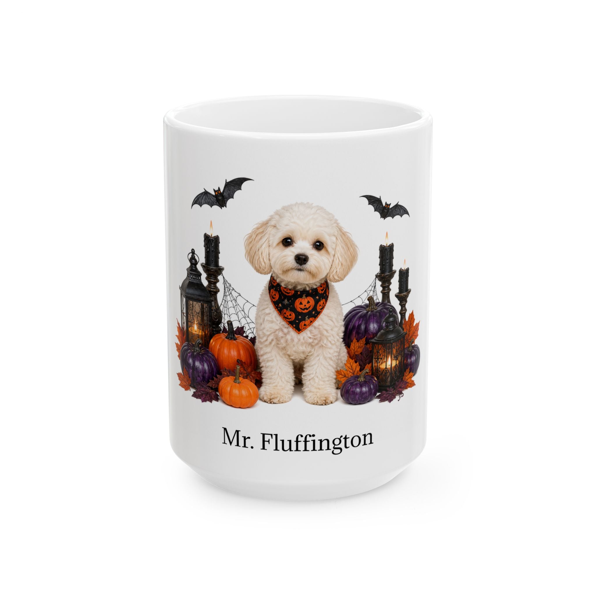 Personalized Maltipoo Dog Mug – Custom Pet Name Halloween Gift