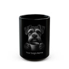 Personalized Affenpinscher black ceramic coffee mug with custom dog name