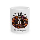Personalized Border Collie Halloween mug with custom dog name, front product view