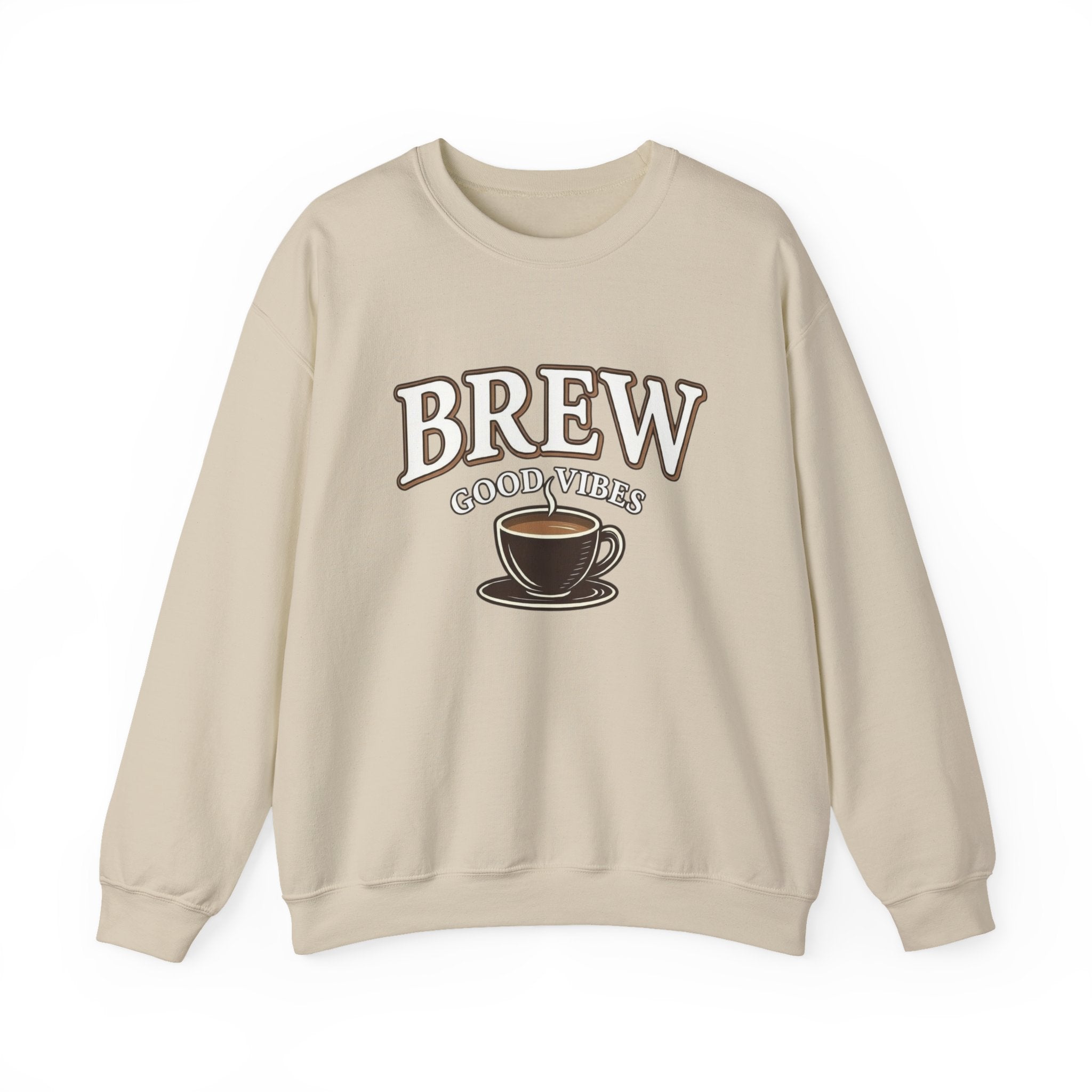 Brew Good Vibes Coffee Sweatshirt – Vintage Unisex Cotton Blend Crewneck