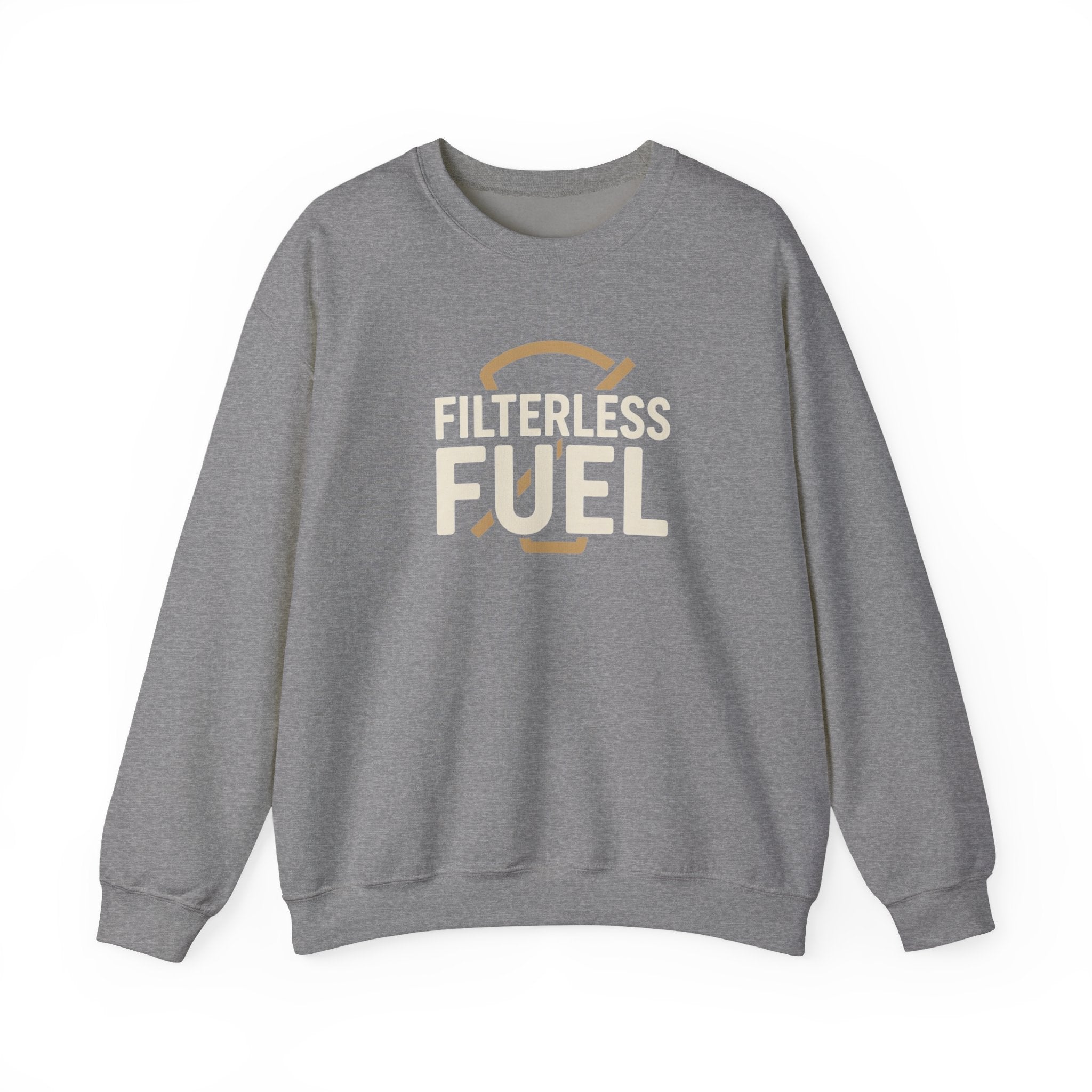 Filterless Fuel Funny Coffee Sweatshirt – Retro Unisex Fleece Crewneck