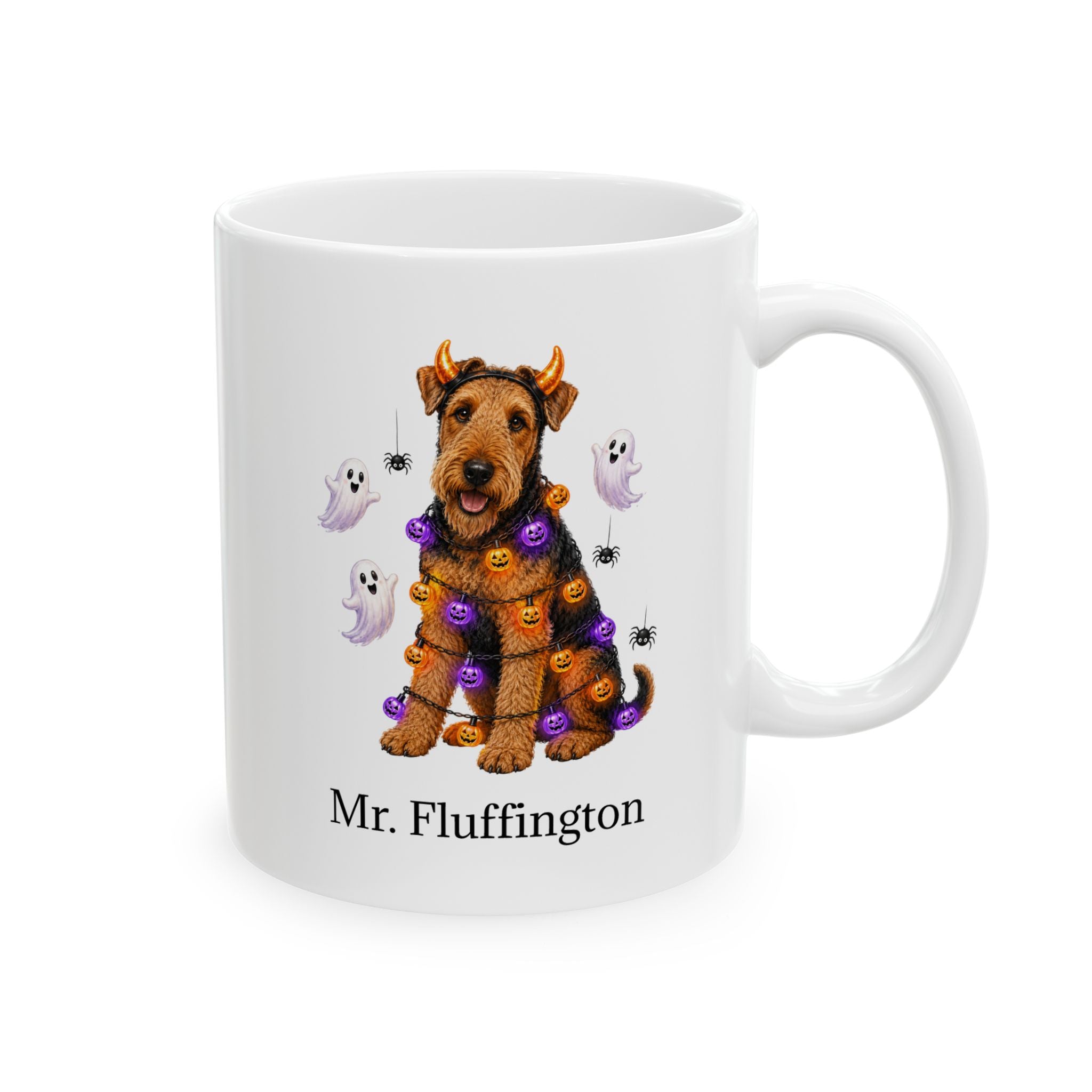 Personalized Airedale Terrier Halloween Mug – Custom Dog Lover Gift