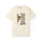 Cat Peeking Coffee Tee — “If You Don’t Have Coffee, Keep Walking” T-Shirt
