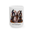 Angled Sphynx cat Halloween mug with personalized pet name and fall design — image 3
