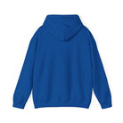 A blue hoodie with a hood and long sleeves.