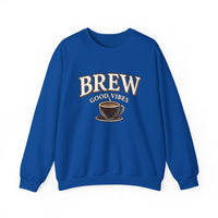 Brew Good Vibes Coffee Sweatshirt – Vintage Unisex Cotton Blend Crewneck