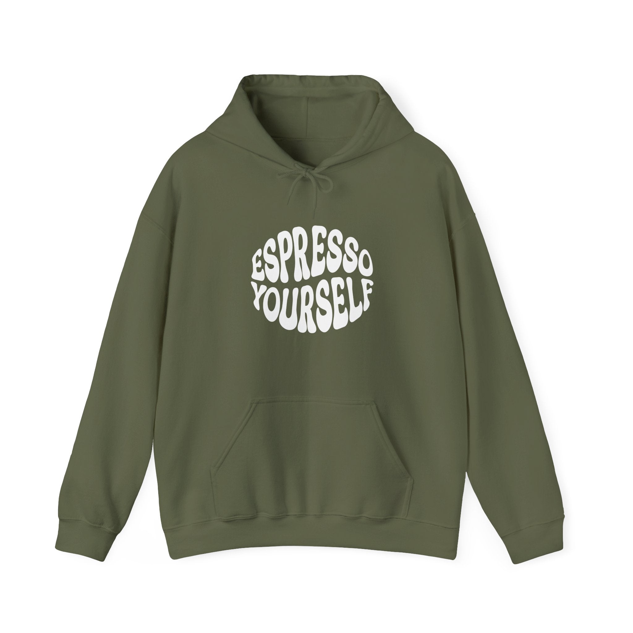 Expresso Yourself Hoodie - Minimalist Printed Script - Soft Graphic Pullover - Unisex Aesthetic Fleece