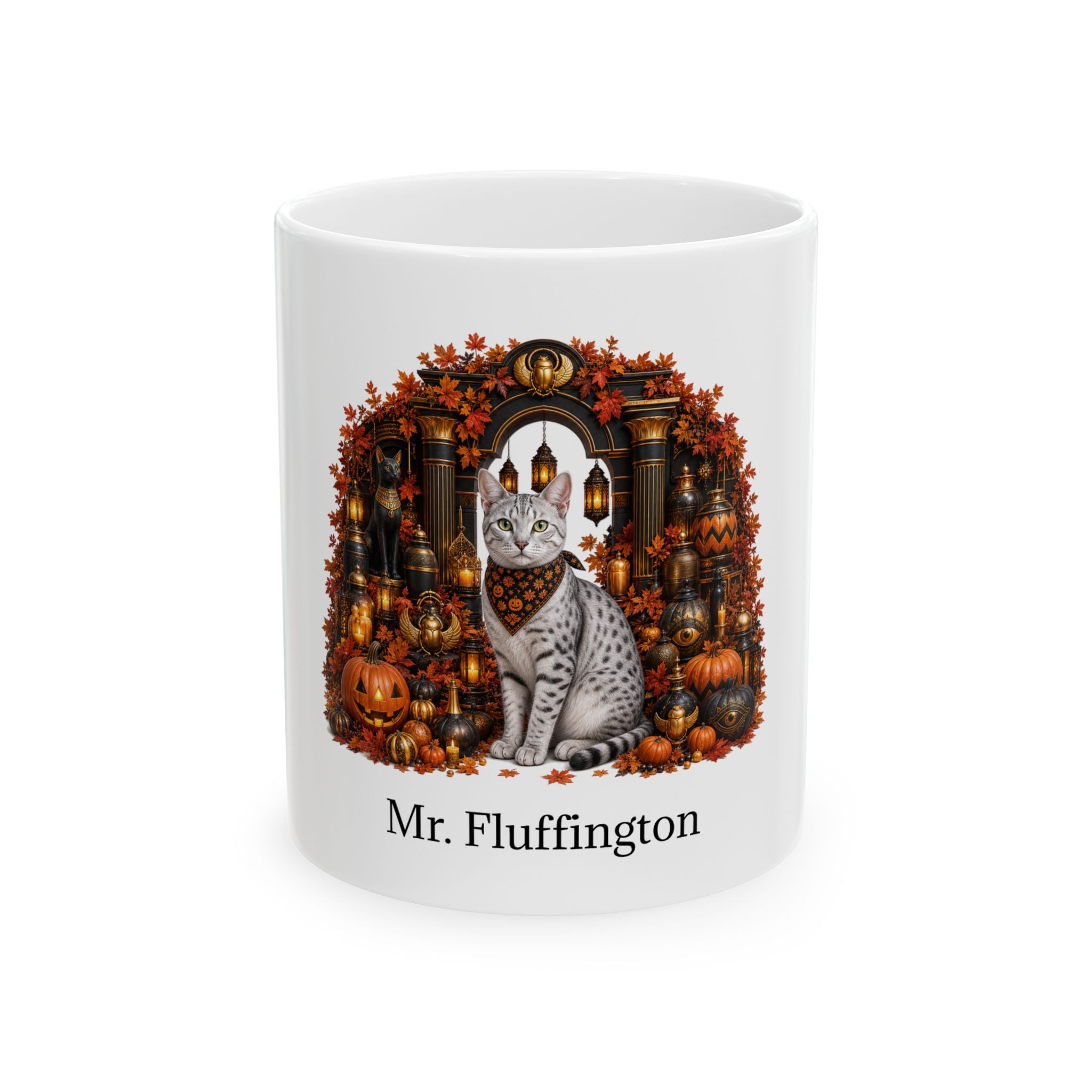 Personalized Egyptian Mau Cat Halloween Mug – Custom Name