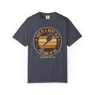 Dark grey t-shirt with a vintage-style graphic of a coffee bean shaped like a sperm cell.