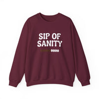 Sip Of Sanity Funny Coffee Sweatshirt | Gildan 18000 Unisex Fleece Crewneck