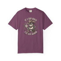 Coffee Frog T-Shirt — “If I Sip Once I’ll Sip Again” Retro Graphic Tee