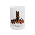 Angled Beauceron dog Halloween mug with personalized pet name and fall design — image 3