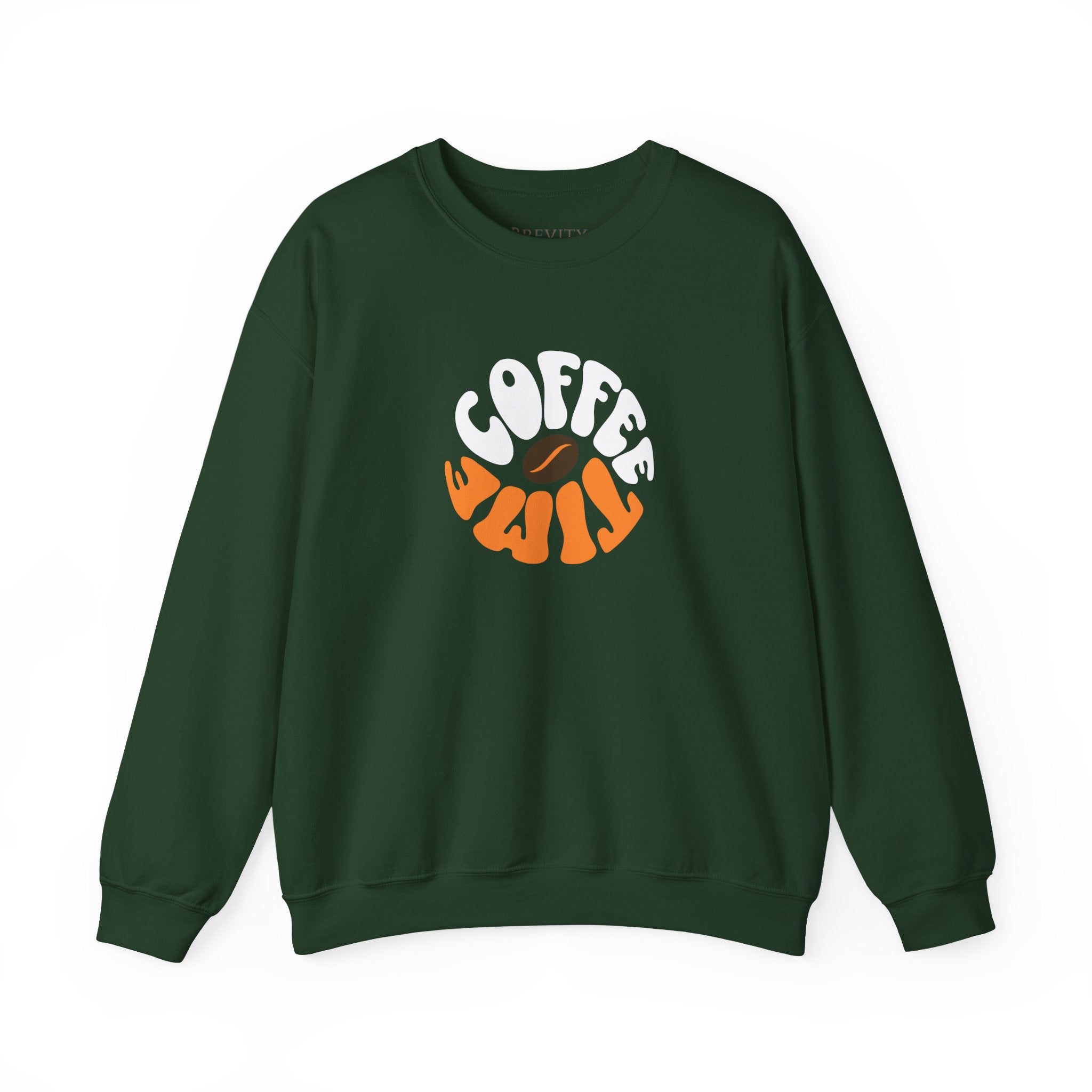 Brevity Brew Retro Coffee Time Sweatshirt – Vintage 70s Brown Unisex Crewneck